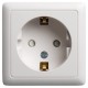 Хит Белый О/У с изолирующей пластиной Розетка с заземлением со шторками, 16А, 250В  RA16-138I-B  SE
