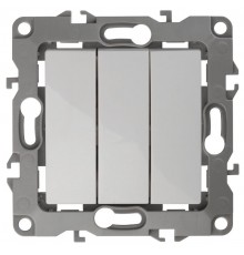 Выключатель тройной 12-1107-01 10АХ-250В,  белый  Б0014669  ЭРА