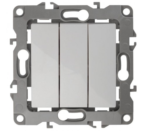 Выключатель тройной 12-1107-01 10АХ-250В,  белый  Б0014669  ЭРА