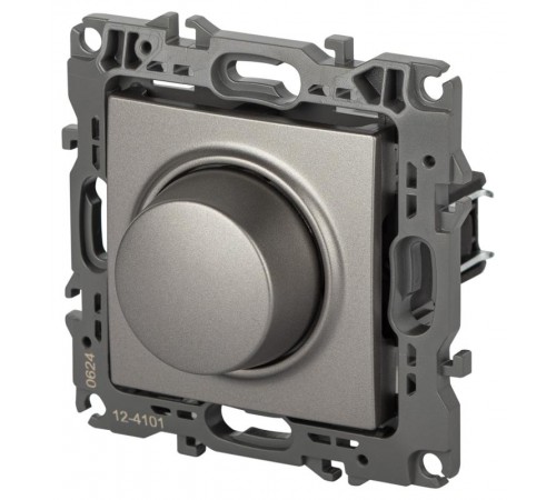 Светорегулятор ЭРА Серия 12 12-4101-16 поворотно-нажимной, 400ВА 230В, титан   Б0065649  ЭРА