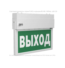 Указатель аварийный светодиодный  BS-FLAG-73-S1-INEXI2 6,7Вт 3ч постоянный накладной IP65   a15611  Белый свет