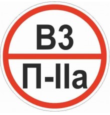 Знак "Категории помещения по взрывопожарной и пожарной опасности В3 П-IIа" 200х200 мм  pn-b3-p-lla  EKF