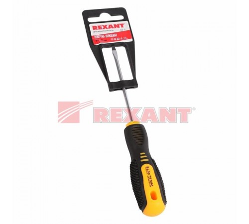 Отвертка шлицевая SL 3х75 мм, двухкомпонентная рукоятка  12-4721  REXANT
