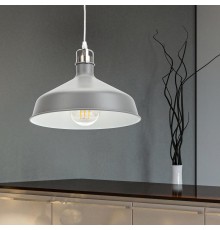 Светильник подвесной PL2 GR/SN металл, E27, max 60W, d300 мм, шагрень серый/сатин никель  Б0037433  ЭРА