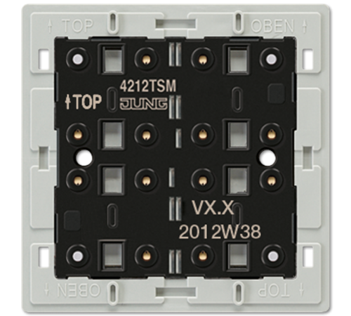 Кнопочный модуль для подключения к релейеной станции, 1 канал, 2 точки срабатывания  4212TSM  Jung