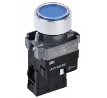 Кнопка LA167-BWF3671 d=22мм RC 1з с подсвет. синяя  BBT20-BWF3671-1-12-67-K07  IEK