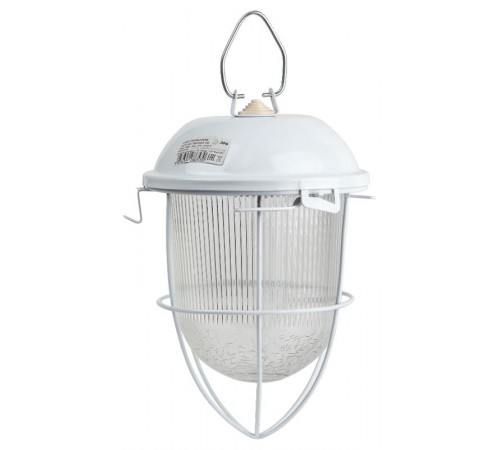 Светильник пылевлагозащищенный под лампу для ЖКХ НСП 02-100-003 с решеткой Желудь сталь / стекло IP54 E27 max 100Вт 170х300 белый  Б0052019  ЭРА