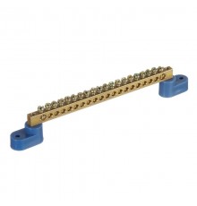 Шина "N" нулевая 8x12мм 20/2 (20 групп/крепеж по краям) с двумя угловыми изоляторами (10 шт/уп)  PR08.28947  Промрукав