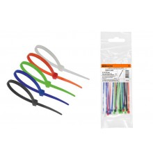 Хомуты 2,5х150 цветные набор  5 цветов (черный, белый, красный, синий, зеленый) (25 штук)  SQ0515-0359  TDM