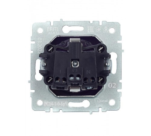 BRITE Розетка с заземлением со шторками 16А РС14-1-0-БрЧ черный  BR-R14-16-K02  IEK