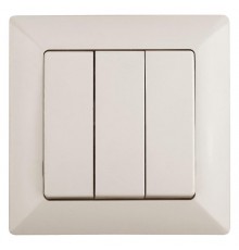 Выключатель Intro Solo 4-106-02 трехклавишный 10А-250В, IP20, СУ, слоновая кость  Б0053602  Intro