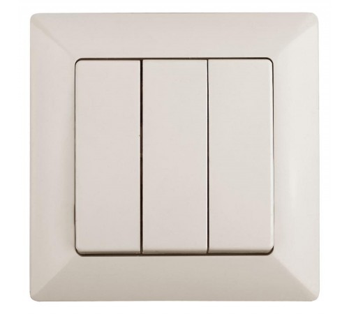 Выключатель Intro Solo 4-106-02 трехклавишный 10А-250В, IP20, СУ, слоновая кость  Б0053602  Intro