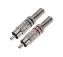 Разъем штекер RCA металл пайка ZN черный/красный PROCONNECT  14-0405-4  PROconnect