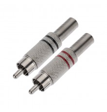 Разъем штекер RCA металл пайка ZN черный/красный PROCONNECT  14-0405-4  PROconnect