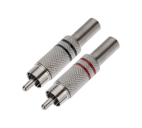 Разъем штекер RCA металл пайка ZN черный/красный PROCONNECT  14-0405-4  PROconnect