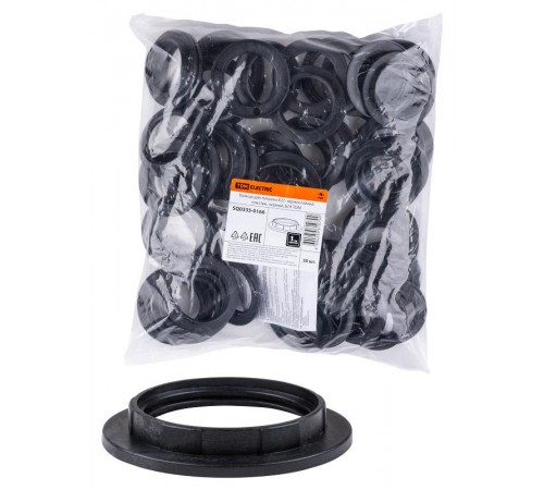 Кольцо для патрона Е27, термостойкий пластик, черный, Б/Н  SQ0335-0166  TDM