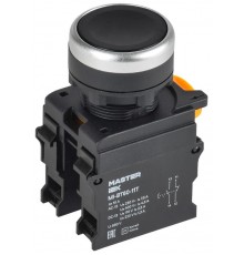 Кнопка с фиксацией d=22мм 1NO+1NC чёрная MASTER  MI-BT60-11T-3-21-K02  IEK