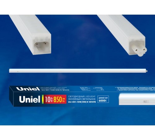 Светильник светодиодный линейный T5 c выключателем ULI-E01-7W/DW/K WHITE Дневной свет 6000K 600Лм белый  UL-00002726  Uniel