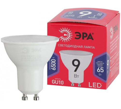 Лампа светодиодная ЭКО LED MR16-9W-865-GU10 R (диод, софит, 9Вт, хол, GU10)  Б0045352  ЭРА