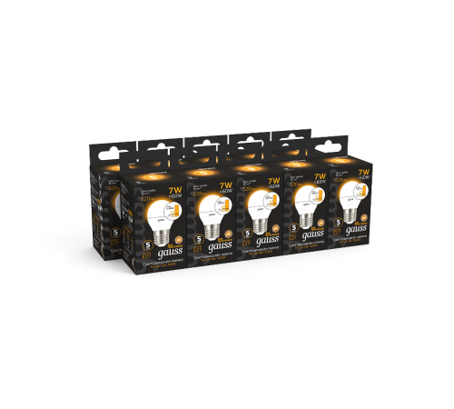 Лампа светодиодная LED 7Вт E27 220В 2700К шар, диммируемая  105102107-S  Gauss