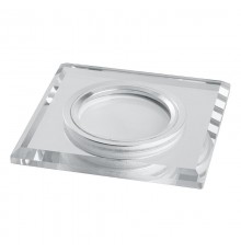 Светильник потолочный встраиваемый со светодиодной подсветкой 15LED*2835 SMD 4000K, MR16 50W G5.3, белый, хром, CD8150 с др-ром в/компл  41910  FERO