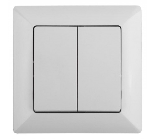 4-104-01 Intro Выключатель двойной, 10А-250В, СУ, Solo, белый  Б0043284  Intro