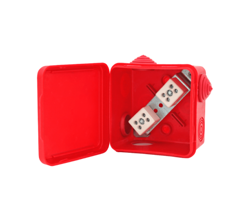 Коробка распределительная огнестойкая КРОПС-П1, IP54, 100х100х50 мм, сечением до 6 мм2, 2 клеммы  FRJB-KM-P1-6-02-КРОПС-IP54  КМ-профиль