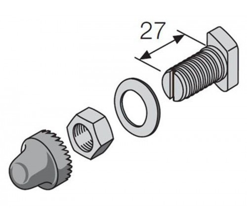 Комплект соединительный под плоскую шину м8, L=27 (12шт)  AD1064  ABB