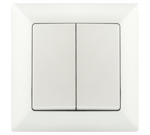 Выключатель Intro Solo 4-104-06 двухклавишный 10А-250В, IP20, СУ, перламутр  Б0053590  Intro
