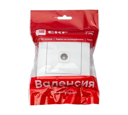 Валенсия розетка телевизионная 1-местная оконечная 10дБ-240МГц белая EKF PROxima  EWA00-227-10  EKF