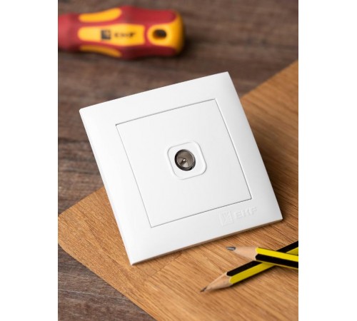 Валенсия розетка телевизионная 1-местная оконечная 10дБ-240МГц белая EKF PROxima  EWA00-227-10  EKF