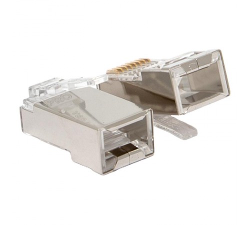 Коннектор RJ-45 TERACOM PRO экранированный 8P8C 30мкд Cat.6 (упак.20шт)  TRP-PLUG-6FTP-20  EKF