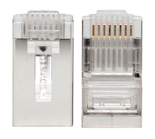 Коннектор RJ-45 TERACOM PRO экранированный 8P8C 30мкд Cat.6 (упак.20шт)  TRP-PLUG-6FTP-20  EKF