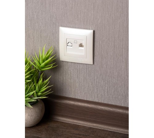 Валенсия лицевая панель розетки RJ-45 1-местная жемчуг EKF PROxima   ESK01-L-035-50   EKF