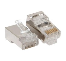 Коннектор RJ-45 TERACOM PRO экранированный 8P8C 30мкд Cat.6 (упак.20шт)  TRP-PLUG-6FTP-20  EKF