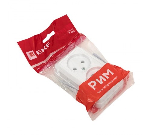 Рим Розетка 2-местная 10А без заземления керам. белая EKF PROximaENR10-102-10CEKF