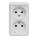 Рим Розетка 2-местная 10А без заземления керам. белая EKF PROximaENR10-102-10CEKF