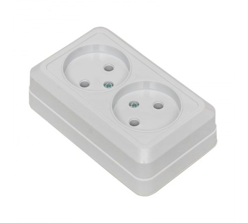 Рим Розетка 2-местная 10А без заземления керам. белая EKF PROximaENR10-102-10CEKF