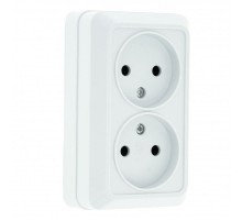 Рим Розетка 2-местная 10А без заземления керам. белая EKF PROximaENR10-102-10CEKF