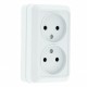 Рим Розетка 2-местная 10А без заземления керам. белая EKF PROximaENR10-102-10CEKF