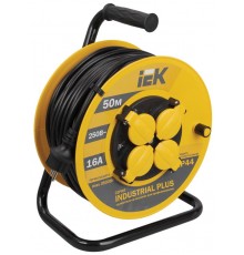 Удлинитель на катушке УК50 с т/з 4 места 2Р+PЕ/50метров 3х1,5мм2 IP44 "Industrial plus"  WKP15-16-04-50-44  IEK