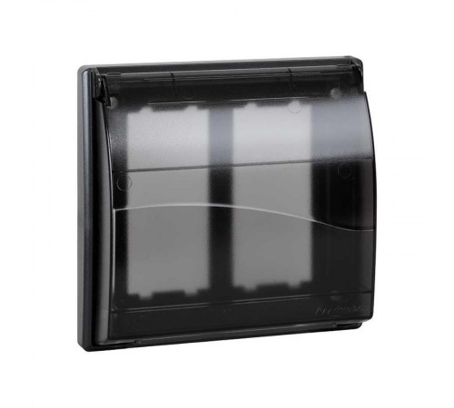 Simon Connect Рамка на 2 S-модуля с крышкой к монт.коробке SBM250, Сима Про, графит  SBMT202-14  Simon