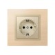 Simon 82 Накладка на розетку двухполюсную с заземляющим контактом, с защитными шторками, S82, S82N, шампань-с  82041-64  Simon