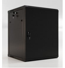 Шкаф наст.TWB-1566-SR-RAL9004 19-дюй. (19"), 15U, 775x600х600мм, мет. передняя дверь с замком, две боковые панели,черн. (разоб.)  395314  Hyperline
