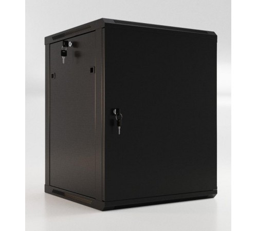Шкаф наст.TWB-1566-SR-RAL9004 19-дюй. (19"), 15U, 775x600х600мм, мет. передняя дверь с замком, две боковые панели,черн. (разоб.)  395314  Hyperline
