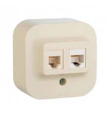 Quteo Слоновая кость Роз RJ11+RJ45 кат5UTP  782251  Legrand