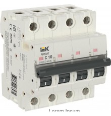 Выключатель автоматический четырехполюсный M10N 4P C 10А 10кА ARMAT  AR-M10N-4-C010  IEK