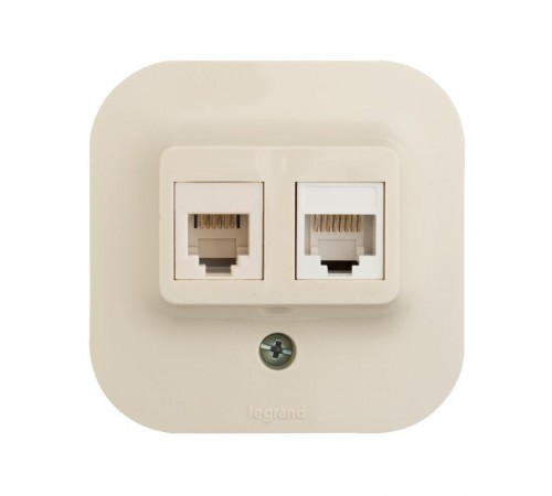 Quteo Слоновая кость Роз RJ11+RJ45 кат5UTP  782251  Legrand
