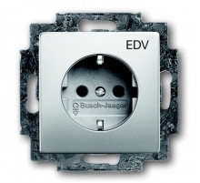 Розетка SCHUKO 16А 250В с защитными шторками с маркировкой "EDV", серия pur/сталь  2013-0-5277   2CKA002013A5277  ABB