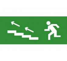 Эвакуационный знак ЭП15 По лестнице вверх налево 140x280 мм  ЭП15 140280  TechnoLux